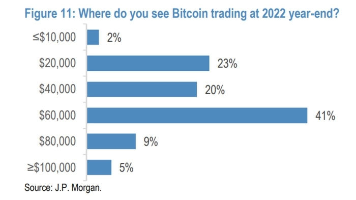 Khảo sát của JPMorgan về Bitcoin. 